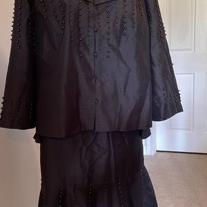 Fancy plus size 32 Skirt Suit with beading.
